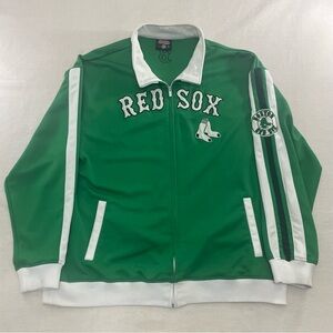 Boston Red Sox Track Jacket Men 2XL Green Stitches Full Zip St Patrick's Day MLB